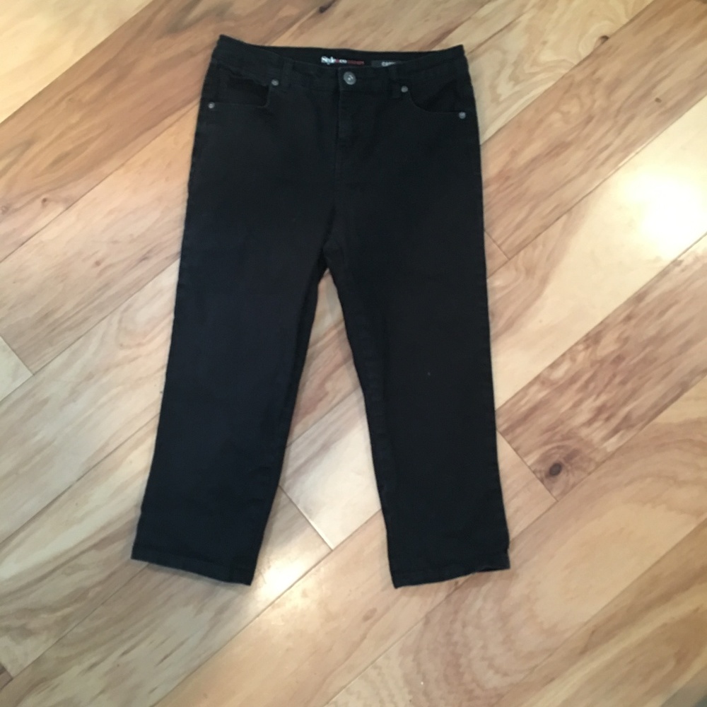 Style & Co. Denim Capri Jeans in Black 6P